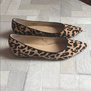 Calf hair pointy toe flats